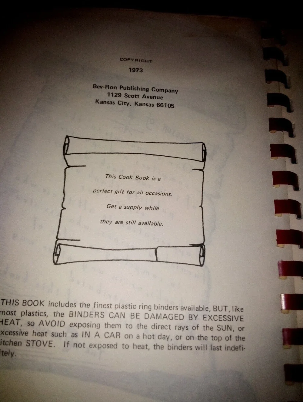 1973 Cookbook Ajo Arizona Elks Ladies